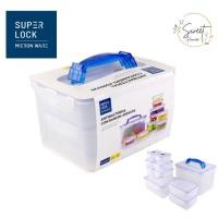 ราคา Super Lock ชุดกล่องใส่อาหาร รวม 10 กล่อง เข้าไมโครเวฟได้ ปราศจากสารก่อมะเร็ง (BPA Free) รุ่น 5051-S20 (28300877843)