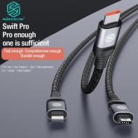ราคา Nillkin Swift Pro 3 in 1 สายเคเบิล usb Micro + Type C + lightning สําหรับ iPhone 15 Pro Max และอื่น ๆ 4.4A สายชาร์จเร็ว (18487314199)