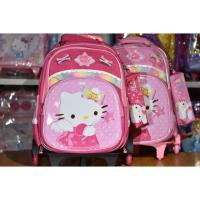 ราคา (สินค้าพร้อมส่ง)กระเป๋านักเรียนล้อลาก ลายคิตตี้ ลิขสิทธิ์ (คละลาย) (3833236799)
