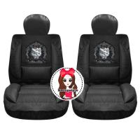 ราคา หุ้มเบาะหนัง Hello Kitty คิตตี้เจ้าหญิงสีดำ(แบบเสริมนูน)พรีเมี่ยม คู่หน้า ✨ลิขสิทธิ์แท้✨ (1543226428)