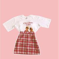 ราคา ชุดเซทเสื้อยืดกระโปรงลายสก็อต (7273731870)