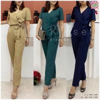 ราคา QS295 ชุด 2 ชิ้น (เสื้อ+กางเกง) เสื้อป้ายทับผูกเป็นโบว์เกร๋ๆ กางเกงซิปตะขอหน้า เอวสูงเก็บหุ่น ยางข้าง 2เป๋า (10637122771)