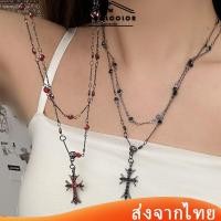 ราคา ในไทยสร้อยคอไม้กางเขนจี้ลูกปัดเพทายสีดําสีแดงสาวฮอตสไตล์ฮิปฮอป พังก์สําหรับผู้หญิงมีหลายสไตล์ให้เลือก.COD (40265146452)