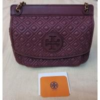 ราคา กระเป๋าสะพาย Tory Burch สีม่วง แท้% มือสอง หนังแกะ (9136434785)