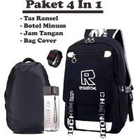 ราคา กระเป๋าเป้โรงเรียนเด็กแฟชั่นเกาหลี 4-in-1 พร้อมโลโก้ ROBLOX สีดําและสีขาว Premium (50950110466)