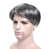 ราคา วิกผมลายดอกไม้สีขาวสำหรับผู้ชาย สไตล์ผมสั้นและเครา เหมาะสำหรับคนแก่สีเทา (28243013681)