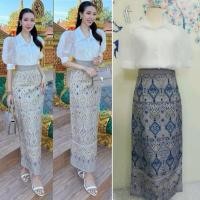 ราคา พร้อมส่ง ️เสื้อลูกไม้แขนสั้นแต่งระบาย มาพร้อมผ้าถุงสำเร็จ ชุดไทย ผ้าไทย ชุดลูกไม้ ทำบุญ ตักบาตร ไปวัด (27737394497)