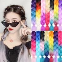 ราคา (พร้อมส่ง) ไหมถักผมสำเร็จรูป สีทูโทน แฮร์พีช ไหมถักเปีย ยาว 55cm 50g (28781672233)