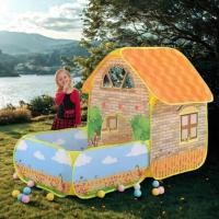 ราคา เต็นบ้านสวน - เต๊นท์เด็ก กระโจมสำหรับเด็ก ทรงปราสาท ม่านระบาย สีสันสดใส (8700052629)