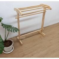 ราคา ราวตากผ้า ไม้จริงไม้ยางพารา100% รุ่นคาราบาวจำนวน5เส้น(ส่งไวมีเก็บปลายทาง)ขนาด42x86x92cm. (3174216538)