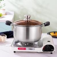 ราคา หม้อซุปสแตนเลสหนาพร้อมฝาแก้วหม้อก๋วยเตี๋ยวต้ม หม้อนม หม้อซุป ขนาด 24ซม / 22ซม / 20ซม (42271275287)