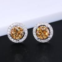 ราคา Ampange yellow moissanite ต่างหูสตั๊ดเครื่องประดับ 925 เงินสเตอร์ลิง moissanite ต่างหูเพชร (43821786872)