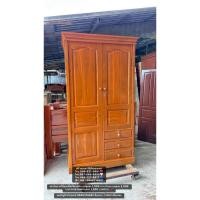 ราคา ตู้เสื้อผ้าไม้สักทองแท้ 100% บานเปิดปิดขนาดสูง 180 × 100 × 60 เซนติเมตร (42617268133)