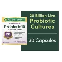 ราคา Nature's Bounty Ultra Strength Probiotic 10 for Digestive Balance 20 Billion CFU (30Capsules) โปรไบโอติก (40575331620)