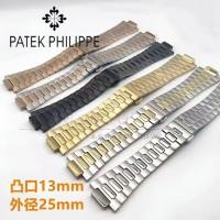 ราคา สายนาฬิกาสำหรับ Patek Philippe Nautilus 5711/5726 สายนาฬิกาเหล็กละเอียดสำหรับผู้ชาย สายนาฬิกาสแตนเลสแบบนูน อุปกรณ์เสริมนาฬิกา 25 มม. (28734226917)