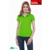 ราคา เสื้อโปโล ( polo shirt )แบรนด์ Geeko ตรากวาง สีพื้นหญิง สีเขียว(มะนาว) gkc - 07W (1673236212)
