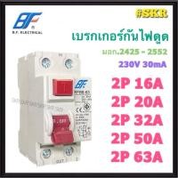ราคา BF เบรกเกอร์กันดูด 2P 16A 20A 32A 50A 63A 230V 30mA ป้องกันไฟรั่ว ไฟดูด เบรกเกอร์ เบรคเกอร์ (ล๊อครางDIN) (43764591491)