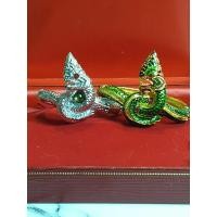 ราคา InspireJewelry,กำไลพญานาคลงยาและสีเงินฝังเพชรพญานาคมีสองแบบให้เลือกใส่ (25758045216)