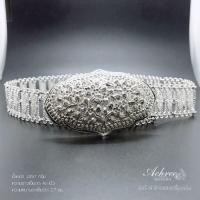 ราคา เข็มขัดเงิน เข็มขัดเงินแท้ 92.5% แบบซี่โบราณ หัวฉลุ ยาว 40 นิ้ว (14100858737)