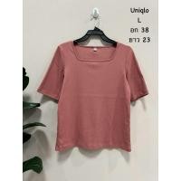 ราคา เสื้อยืดผ้าร่อง แขนสั้นUniqlo ไซส์L (28759934918)