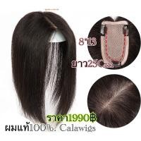 ราคา แผ่นปิดผมบางผมแท้100%ทอมือ monoรหัส8*12ยาว25cmวิกผมแท้100%calawigsผมคน100%ค่ะ (7032403460)