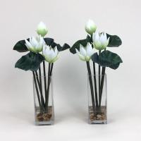 ราคา แจกันดอกบัวประดิษฐ์ ดอกบัวปลอมพร้อมแจกัน แจกันดอกบัวไหว้พระ (3037784414)