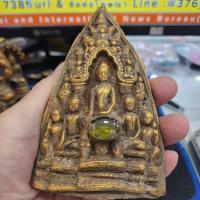 ราคา พระสิบสอง (พระโคนสมอ) เนื้อดินทอง ติดเม็ดพระธาตุ กรุดอยไซ (42257533031)