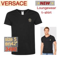 ราคา เสื้อยืด VERSACE สีดำ ของใหม่ loungewear t-shirt สกรีนโลโก้ medusa สีทอง ผ้าcotton 96% เวอร์ซาเช่ (18993490911)