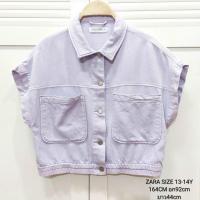 ราคา เสื้อแจ็คเก็ตเด็ก ZARA แท้100% สีม่วงพาสเทล ผ้าไม่หนา ผ้านิ่มมากเด็กๆใส่สบายค่ะ ไซส์ 13-14Y 164cm (28117167547)
