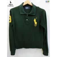ราคา Polo Ralph Lauren แท้ เสื้อยืดโปโลแขนยาวสีเขียวม้าใหญ่ (1236377914)