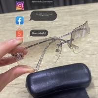 ราคา Chanel Vintage Rimless Grey lens Sunglasses มือสอง ของแท้ แว่นกันแดด แว่นตา ชาแนล (26573890526)
