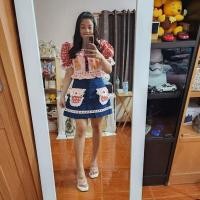 ราคา งานใหม่มือ 1 แพ็คถุง ป้ายห้อยป้าย boniga (L) ชุดเซ็ท 2 ชิ้น เสื้อครอปแขนตุ๊กตา ลายน้องหมี ชายระบาย กระโปรงยีนส์ (25842157761)