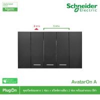 ราคา Schneider Electric ชุดสวิตช์สองทาง ขนาด 1ช่อง 1ตัว+สวิตช์ทางเดียว 2ตัว +ฝาครอบสีดำ รุ่น AvatarOn A (16559986988)