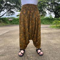 ราคา กางเกงม้ง ผ้าฝ้ายพิมพ์ลาย ขาจั๊ม เอวฟรีไซส์ (18186058290)