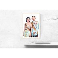 ราคา PRO-K003 ภาพวาดในหลวง ร 9 ภาพคู่กับ พระพันปีหลวง (15795478004)