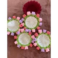 ราคา ชุดที่รองแก้วไหมพรมถักDIY (24645382083)