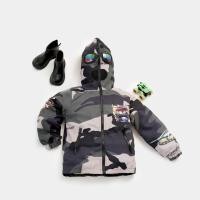 ราคา เสื้อแจ็คเก็ตสีทหารสําหรับเด็กผู้ชายที่มีความร้อนและกันฝน 02 ชั้นพร้อมแว่นตา (40613520968)