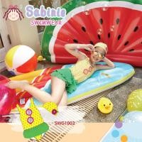 ราคา ชุดว่ายน้ำเด็กผู้หญิง Sabinie แท้ วันพีช พร้อมหมวกว่ายน้ำ ลายสัปปะรดเหลือง (21767543481)