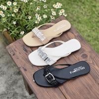 ราคา OHODOODEE รองเท้าแตะหูหนีบแต่งผ้าทวิต พร้อมส่ง (43820620710)