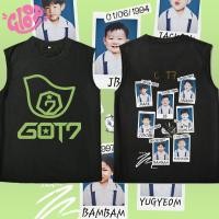 ราคา GOT7 สีดำและสีขาว 2 สีแฟชั่นผู้ชายเสื้อยืดแขนกุดใหม่ men (24444318811)
