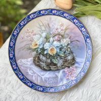 ราคา *มีตำหนิ* จานโชว์ W. L. George Eleventh Issue in the Lena Liu's Basket Bouquets "Orchids" (3730C) ของสะสม จานอังกฤษ (23155878648)