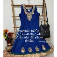 ราคา ชุดอินเดียเด็ก เด็กโต ผ้าไหมเทียมอินเดีย ปักเลื่อม (24183432741)