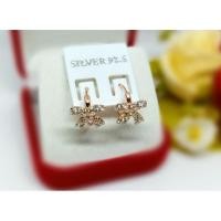 ราคา #ต่างหูนากห่วงโบว์ฝังเพชร (22584361876)