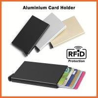 ราคา RFID Protected Card Holder Wallet Slim Pop Up Thin Aluminium Metal ID Card Holder Wallet Anti-theft (41617021292)