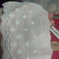 ราคา ผ้าลูกไม้คอตตอนหน้ากว้าง 3 นิ้วสีออฟไวท์ (2911739782)