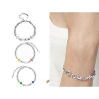 ราคา ของแท้ Louis Vuitton / LV 23 ใหม่ MNG ROW ผู้ชายสีเงินปรับกลวงโลหะสร้อยข้อมือ (28801762366)