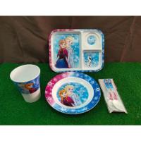 ราคา จานเมลามีน แก้วน้ำ ถาดหลุม ช้อน จานเด็ก ลาย Sister Frozen (6310906012)