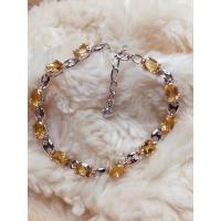 ราคา สร้อยข้อมือซิทรินแท้ พลอยแท้ ตัวเรือนเงินแท้ (17557701406)