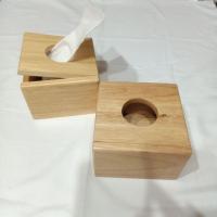 ราคา กล่องไม้ กล่องทิชชู่กล่องใส่กระดาษชำระไม้ยางพาราแท้สวยมาก 12*12*8cm. (14058116113)