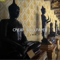 ราคา วอลเปเปอร์ติดผนังลายไทย ลายเทพพนมสีทองพื้นขาว JPS106 (4557689712)